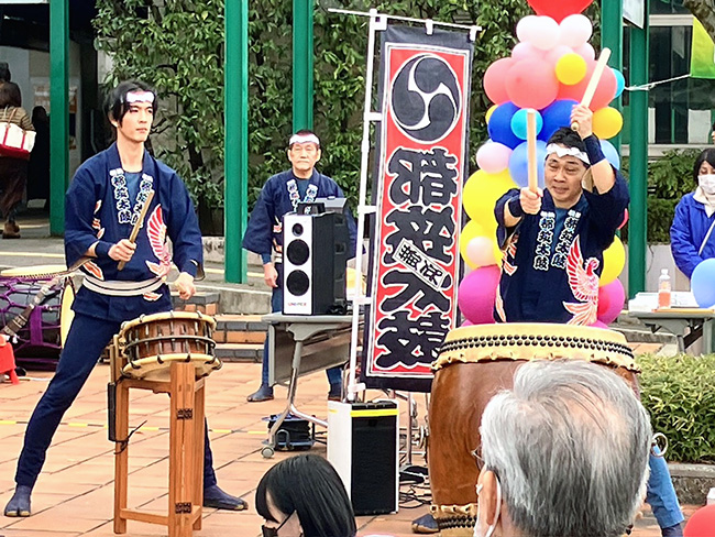 2025青葉区民交流センターまつりでの和太鼓演奏の様子3