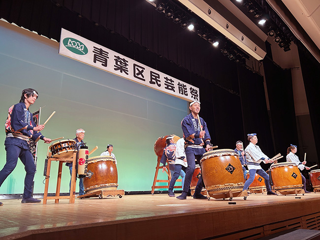 2025青葉区民芸能祭での和太鼓演奏の様子3