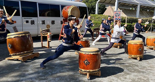 2025青葉台収穫祭での和太鼓演奏の様子1
