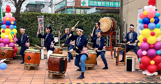 2025青葉区民交流センターまつりでの和太鼓演奏の様子1