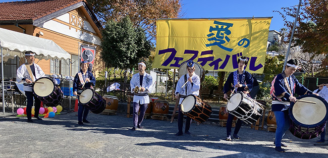 2025愛のフェスティバルでの和太鼓演奏の様子3