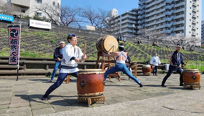 2026戸塚さくら祭りでの和太鼓演奏の様子4