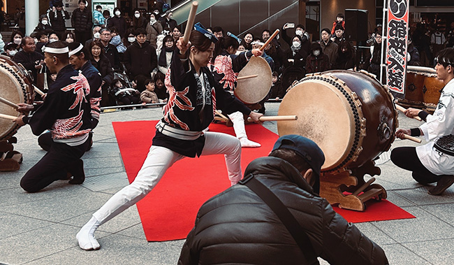 202601たまプラーザテラスでの和太鼓演奏の様子4