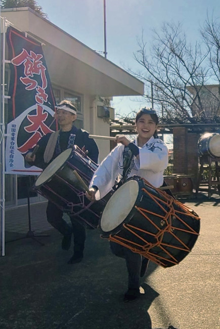 2026田園青葉台住宅餅つき大会での和太鼓演奏の様子3