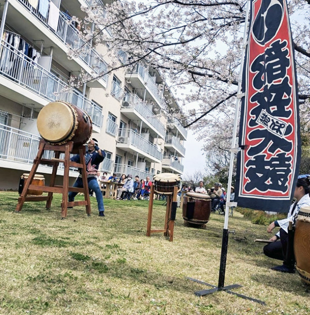 2026竹山団地花見まつり会場での和太鼓演奏の様子5