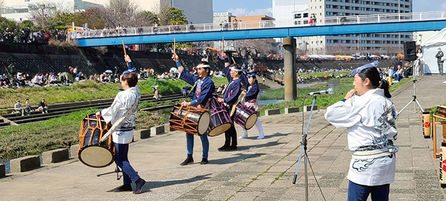 2026戸塚さくら祭りでの和太鼓演奏の様子1