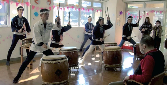 202602ワーク中川での和太鼓演奏の様子3