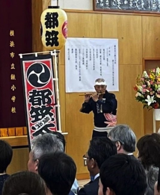 横浜市立鉄小学校創立150周年記念式典での和太鼓3