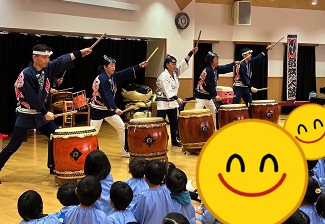 荏田南幼稚園誕生日会での和太鼓演奏の様子4